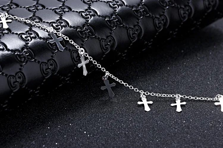Женские браслеты с крестом из стерлингового серебра 925 пробы рождественский