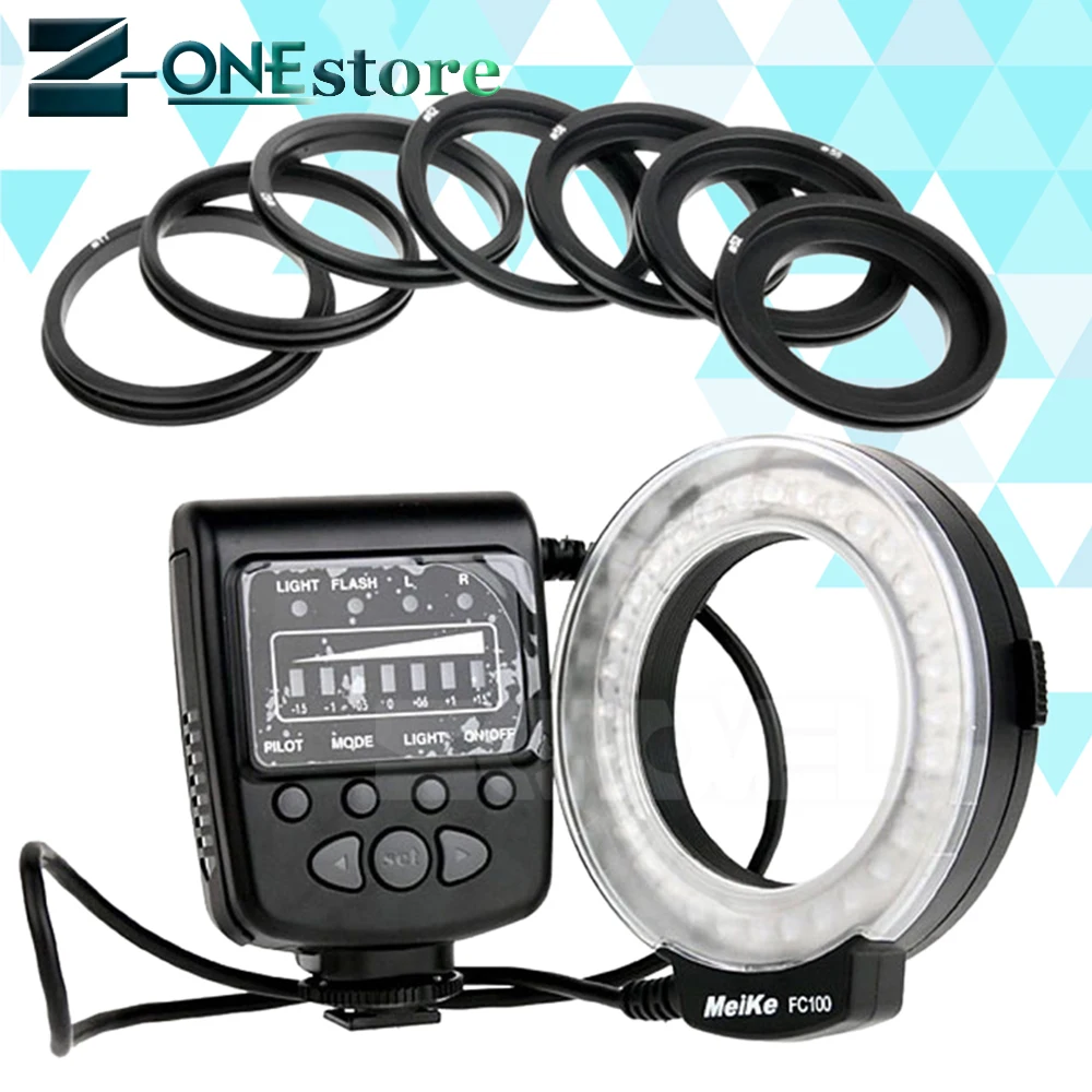 Светодиодная Макросъемка Meike FC 100 FC100 для Nikon D4s D5 D3x D500 D600 D3400 D5600 D5300 D7500 D7200 D800 D810 D750