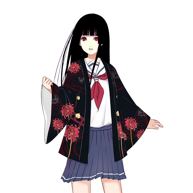 Японское аниме Hell Girl Enma Ai костюмы для косплея кимоно юката верхняя одежда