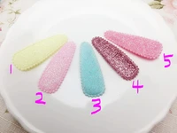100pcslot 5 5cm shiny fabric hair clip cover padded appliques diy handmade children hair accessories