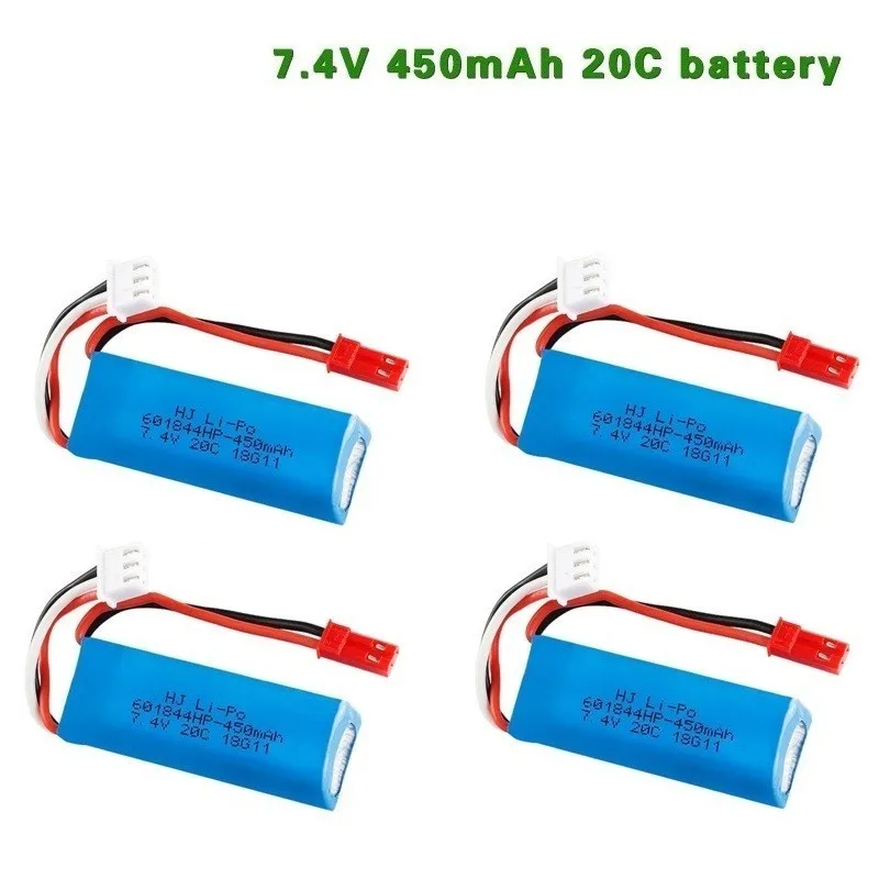 7,4 V 450 мА/ч, 20C Lipo Батарея для WLtoys K969 K979 K989 K999 P929 P939 RC автомобиль Запчасти 2s 7,4 v Батарея 5 шт./лот