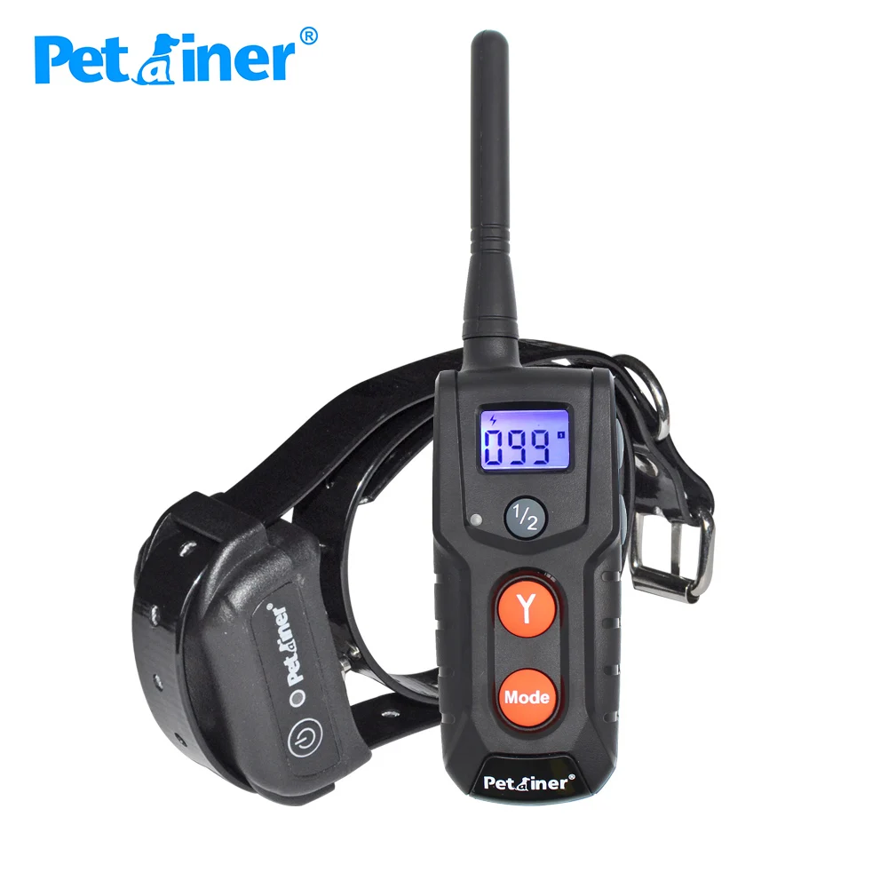 Petrainer 916 1 ошейник для тренировки собак перезаряжаемый водонепроницаемый с синим