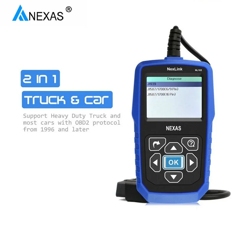 Универсальный диагностический сканер для тяжелых грузовиков NEXAS NL102 OBD OBD2 с