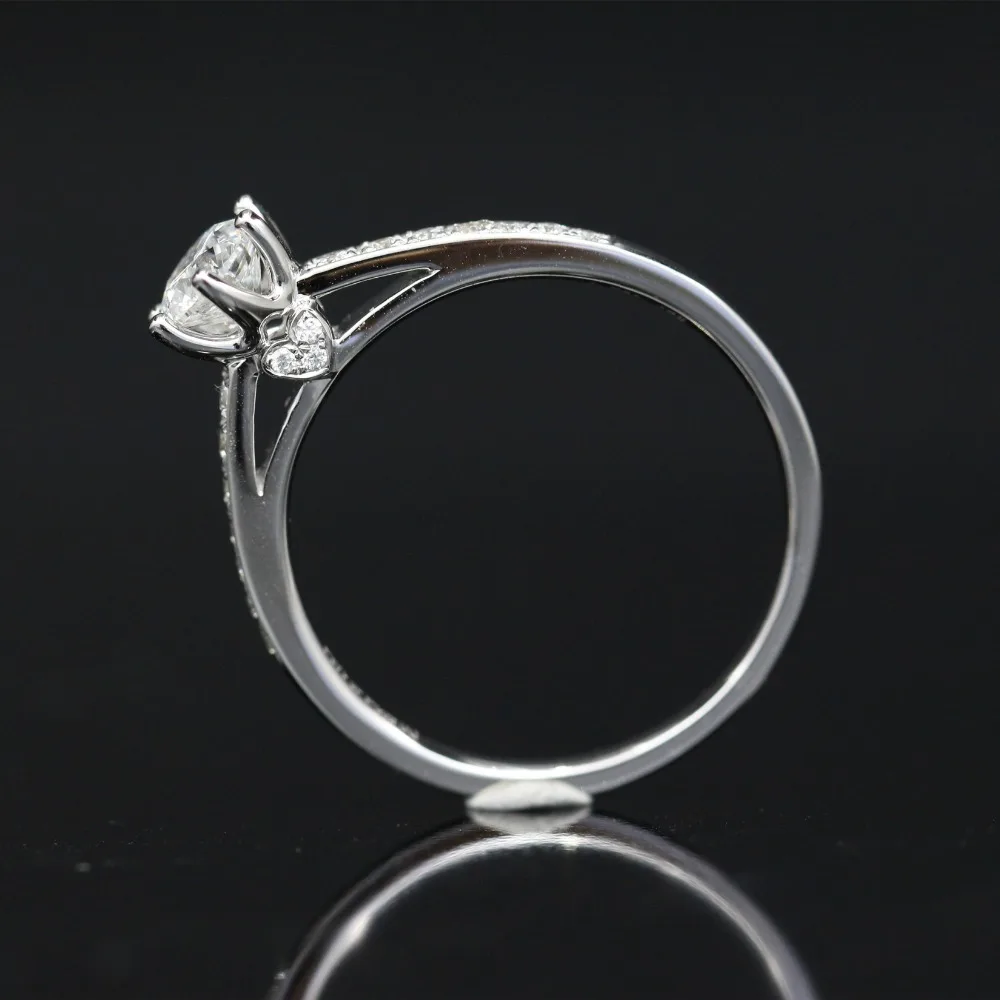 Женское кольцо с натуральным бриллиантом LASAMERO 0.502CT DE/SI 18 К белое золото
