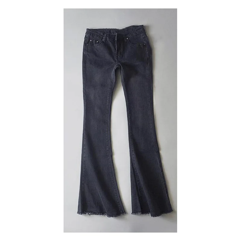 Выбеленные винтажные расклешенные джинсы для женщин офисные женские