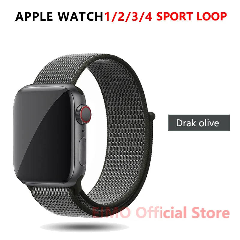 Deep olive Ремешок для apple watch band 44 мм correa apple watch 5 4 band 3 2 iwatch band 42 мм 38 мм 40 мм спортивный нейлоновый браслет - Цвет ремешка: Deep olive