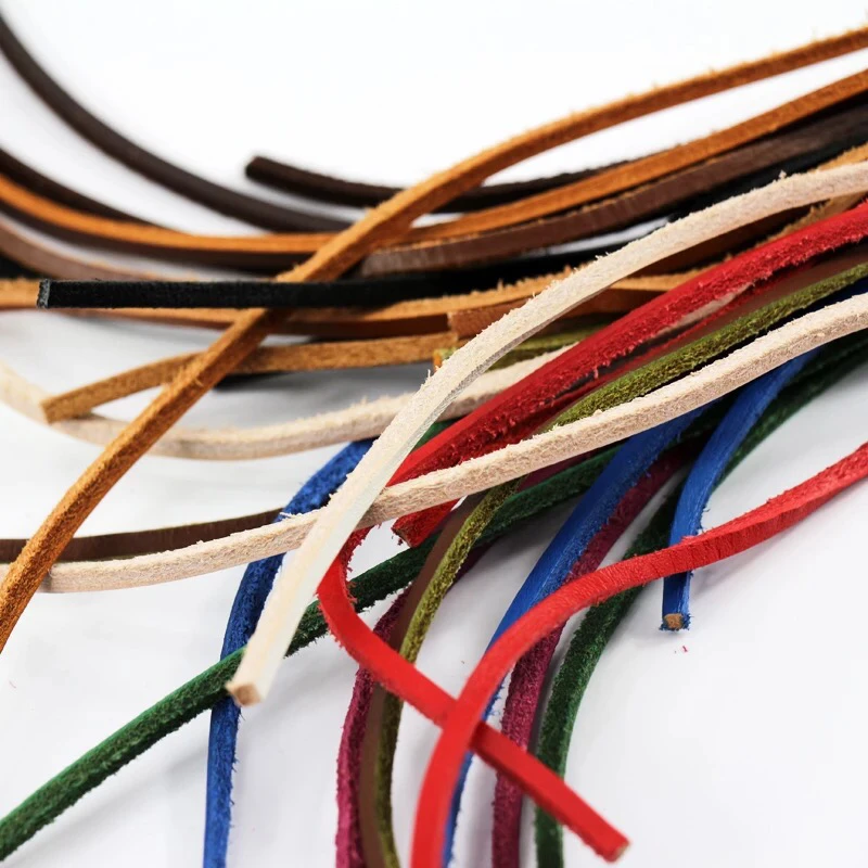 1 Pair Flat Shoelaces High Quality Solid Leather Shoe laces Classic Multicolor Leisure Shoe lace Outdoor Unisex Shoelace