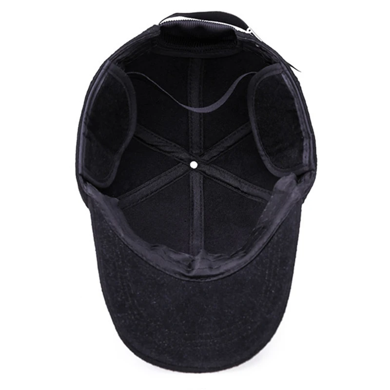 2019 Мужская Зимняя кепка модная бейсбольная с ушками Gorras Para Hombre однотонная