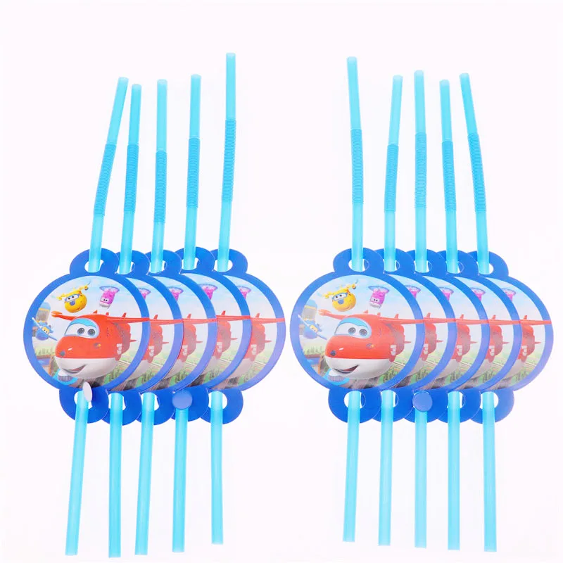 Straw10pcs Мультфильм Супер Крылья 10 шт./лот салфетки одноразовые посуда Свадебные украшения на Рамадан принадлежности для детского душа - Цвет: Straw10pcs