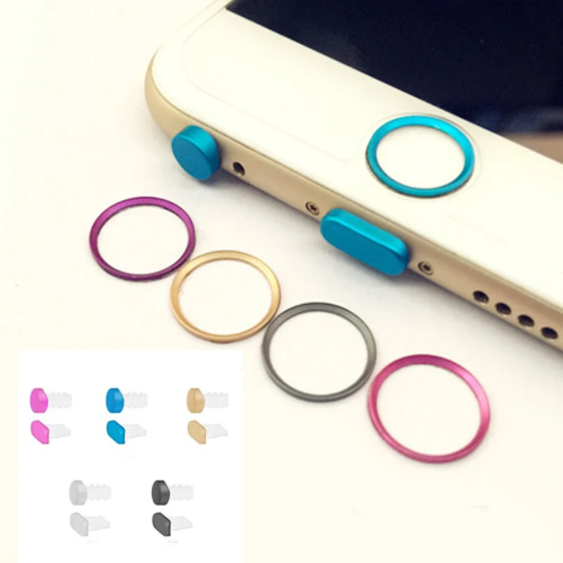 Металлическая крышка для кнопки домой кольцевая защита + разъем наушников и