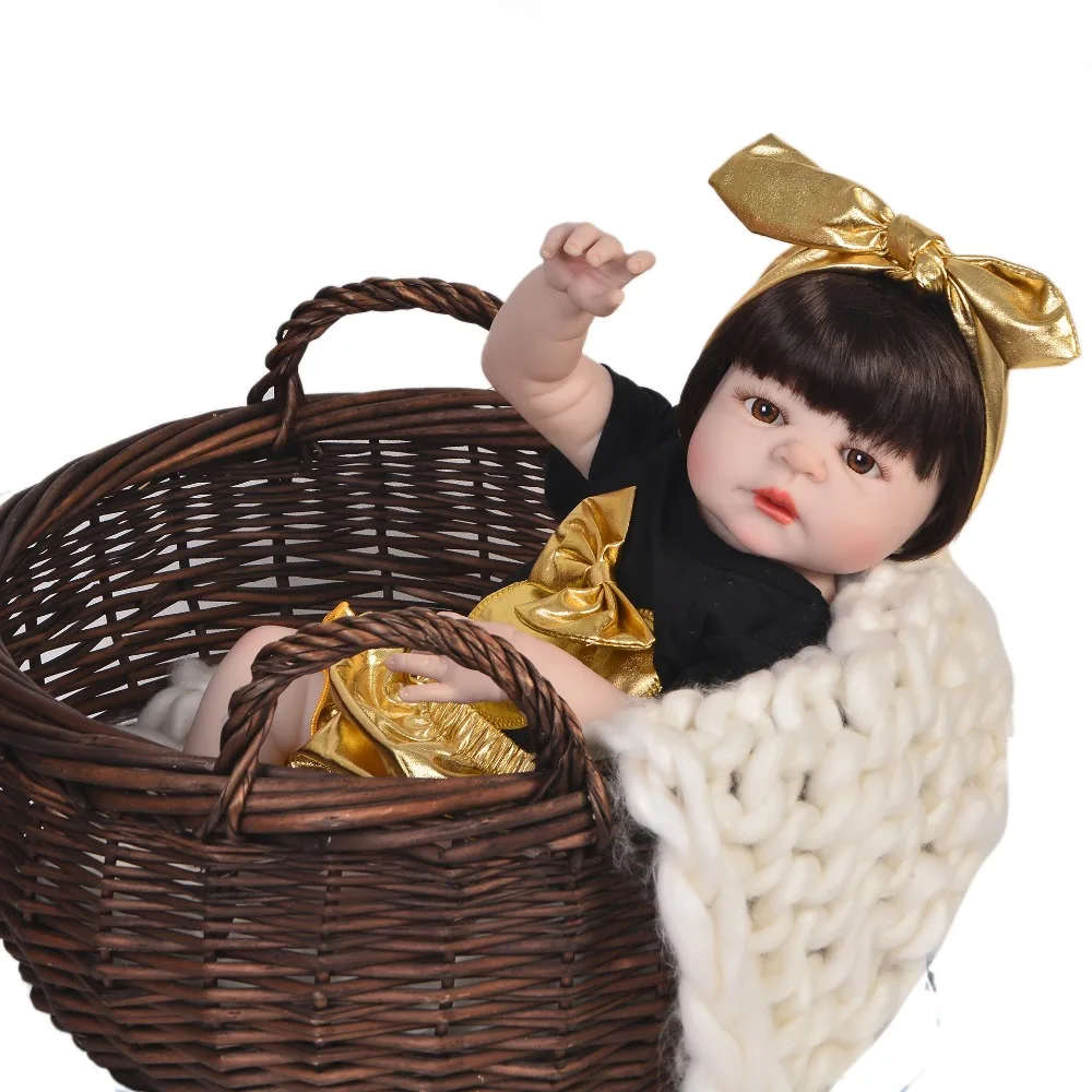 KEIUMI 57 см модные куклы Reborn для маленьких девочек силиконовый винил с полным