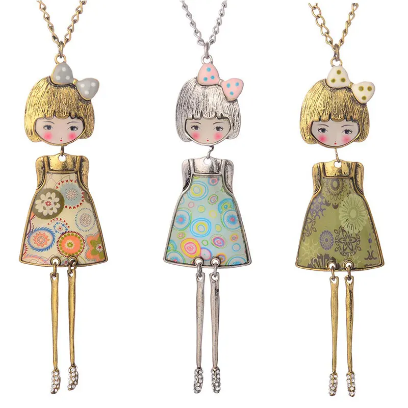 Винтажная кукла подвеска ожерелье для женщин и девочек подарки высокое качество