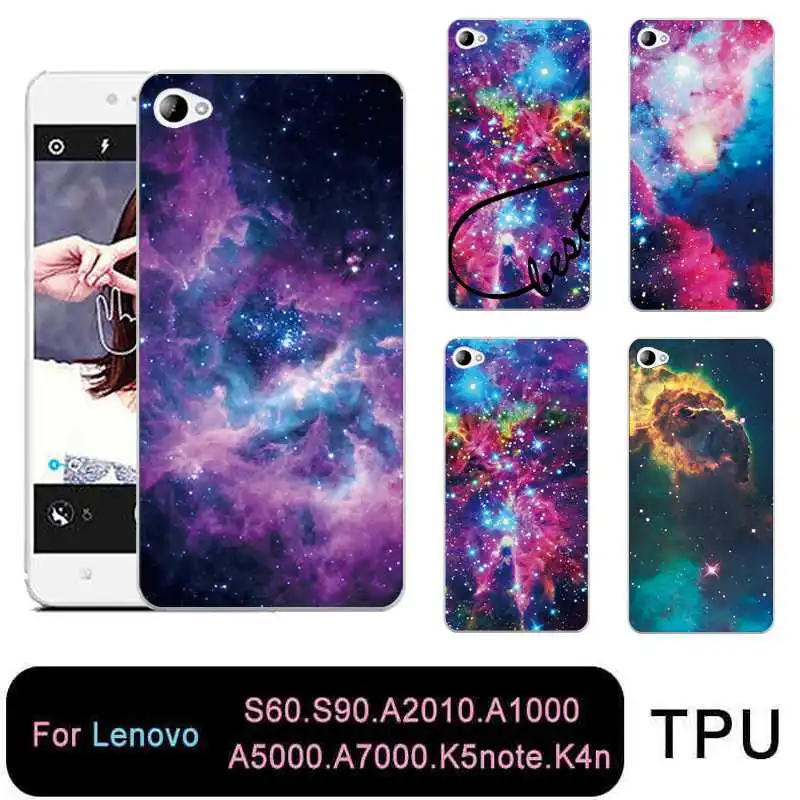QMSWEI Soft Clear Phone case For Lenovo S60 S90 A2010 a1000 a5000 a7000 k5note k4note Starry Star Sky TPU Cover Free shipping |