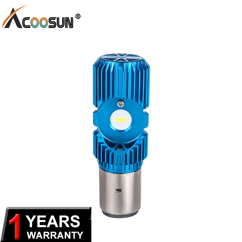 Accosu мотоциклетный головной светильник led h4 12V 24V 6500K BA20D белый обтекатель лампа