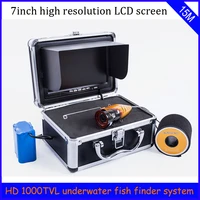factory price 15m cable professional underwater fishing camera 7 inch screen 12pcs led lights fish finder camera