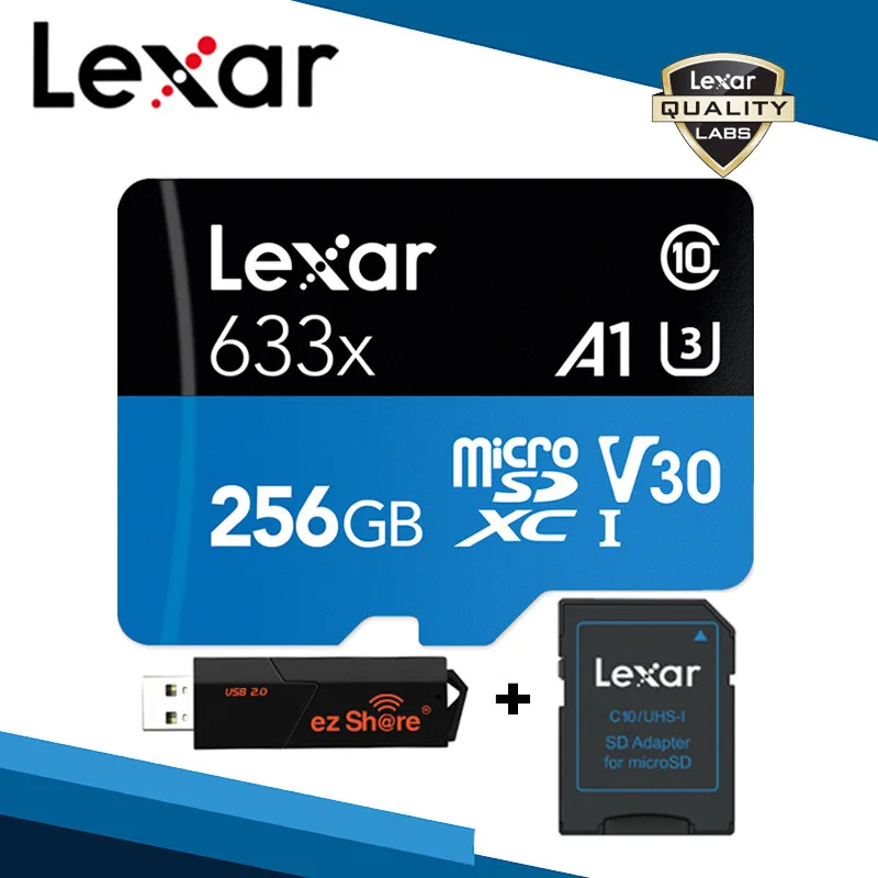 256GB Lexar Micro SD 128 Гб 64 ГБ 32 ГБ оперативной памяти, 16 Гб встроенной памяти, 95 МБ/с. TF высокого Скорость флеш-карты памяти Micro SD карта C10 Оригинальная карта памяти для Gopro Камера - Capacity: 256GB