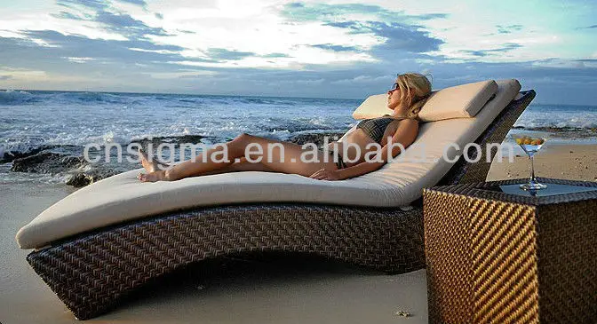 Фото Натуральный вид ротанга уличная мебель шезлонг|chaise lounge daybed|lounge daybedoutdoor furniture daybed |