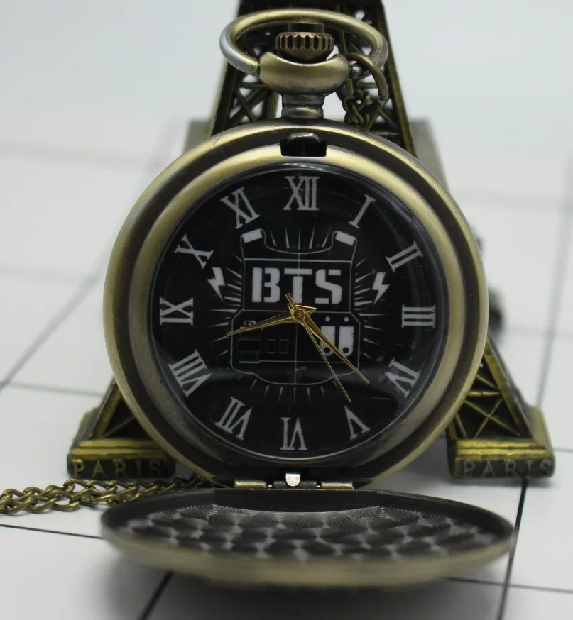 Винтажные кварцевые карманные часы BTS с подвеской аналоговые в виде кулона