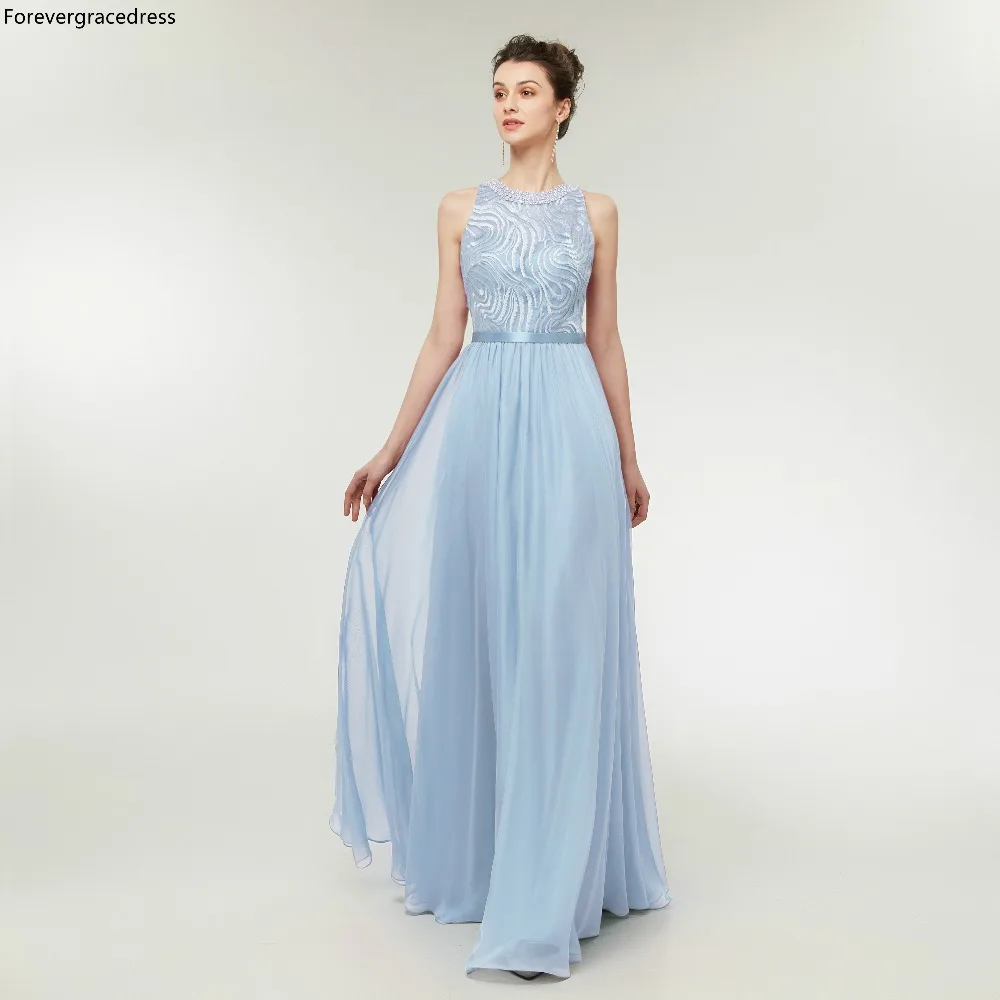 Женское вечернее платье Forevergracedress светло-Небесно-голубое шифоновое
