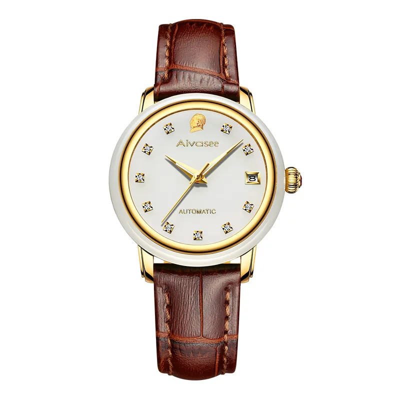 Jade Watch Female Новые роскошные классические креативные нефритовые мужские часы горячий стиль Модные женские нефритовые часы кожа Нержавеющая сталь Топ Женщины Водонепроницаемый - Цвет: Jade Watch Female