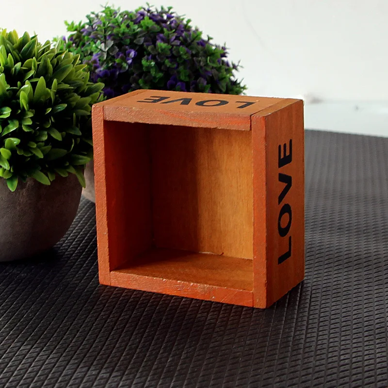 Мини старинный деревянный стол разное контейнер Косметика Коробка для хранения