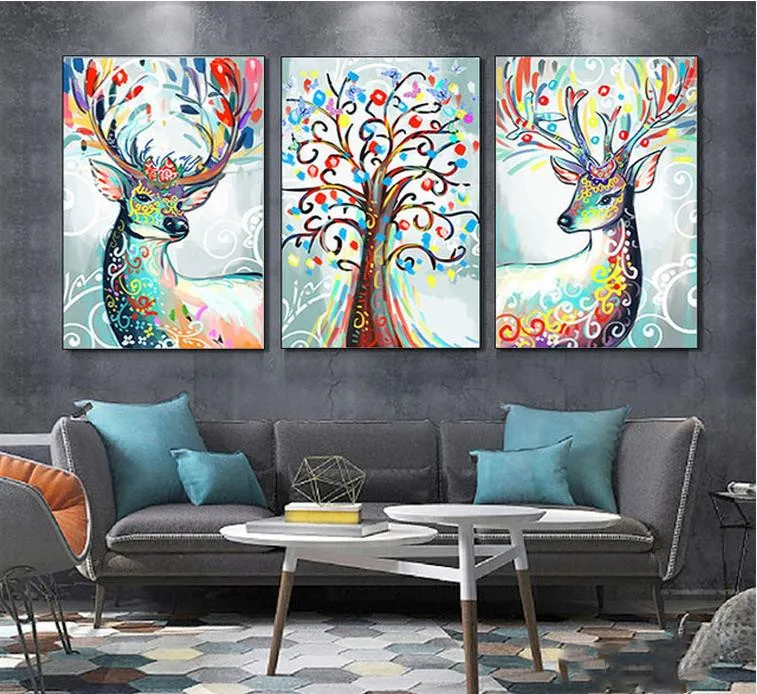 

3pcs,Diamond Embroidery"deer "full square Diamond Painting Cross Stitch wall painting Pattern Nordic Decoration house crafts