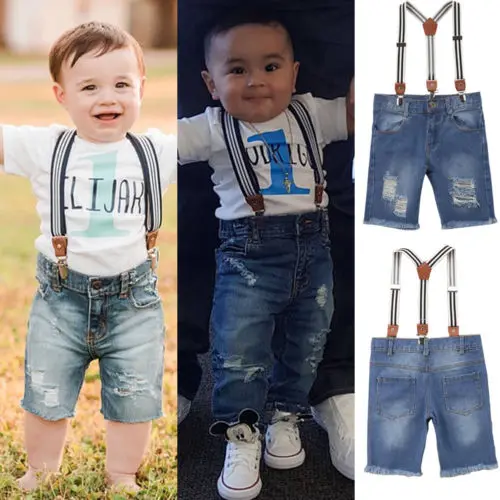 Новый модный джинсовый комбинезон для маленьких мальчиков детские джинсы с