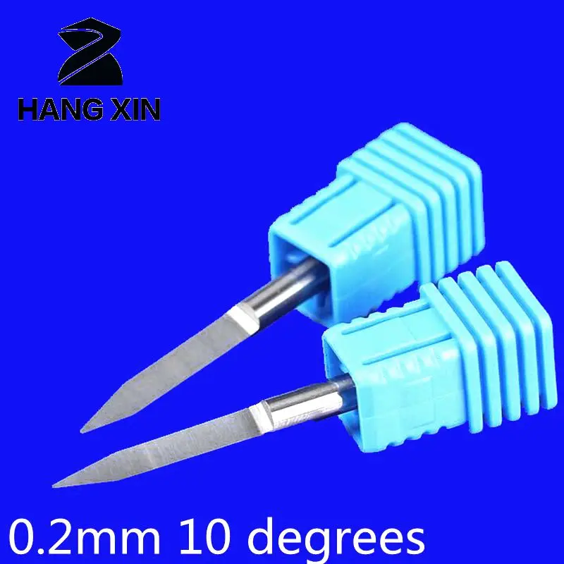 10 штук фрезерных инструментов CNC для печатных плат из вольфрамовой стали V-образной формы с компьютерной гравировкой и фрезерованием под углом 10 градусов с режущим ножом 0,2 мм.