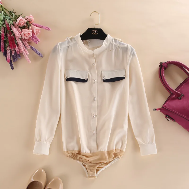 Blusas сезон двойной карман лоскут сиамские быстросохнущие ПР женщина белых