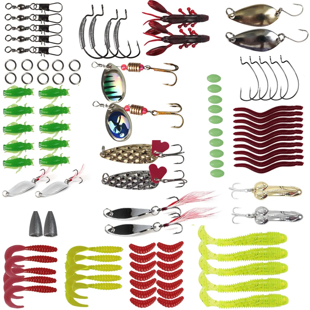 105 шт./кор. рыболовной приманки Minnow/Popper/воблер металлическая приманка в виде ложки