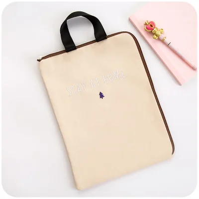 stay at home beige JIANWU A4 каваи кактус файл двойной карман ткань Оксфорд сумка ручная сумка портфель школьные Канцтовары поддержка - Цвет: stay at home beige