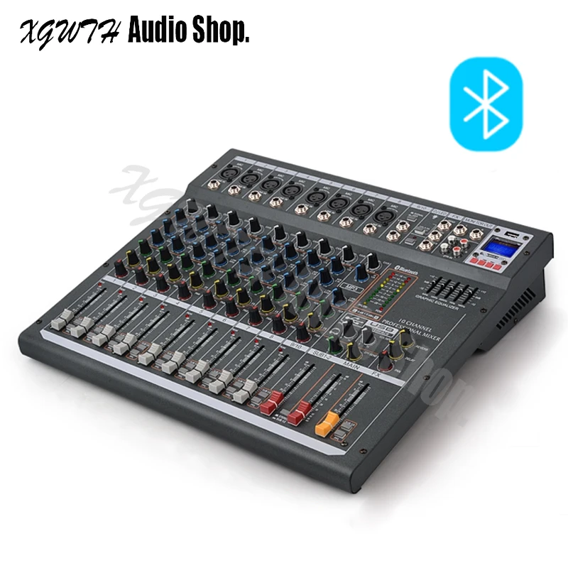 Профессиональный DJ микшер с 10 каналами цифровыми DSP эффектами Bluetooth USB фантомным