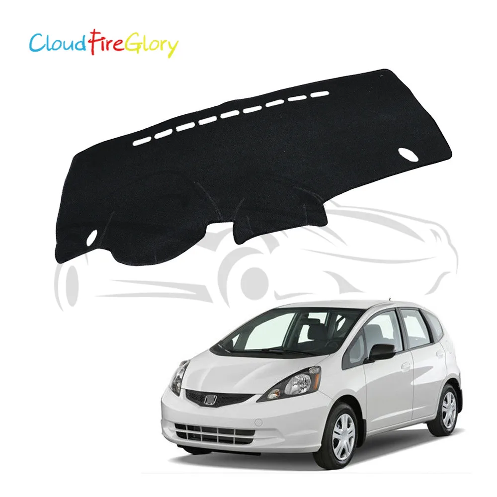 CloudFireGlory для Honda Fit/Jazz 2009-2013 черный чехол на приборную панель, коврик для приборной панели, коврик для приборной панели, защита от солнца, накладка на приборную панель, ковер LHD