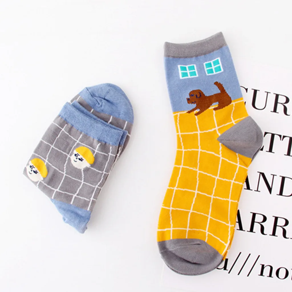 MAXIORILL Мультяшные счастливые носки женские носки короткие женские носки calcetines mujer divertido напечатанные kawaii милые носки средней длины набор#4