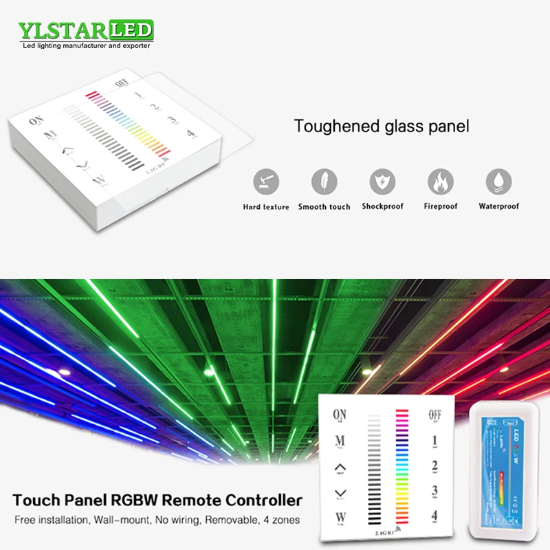 YLSTAR 12В 24В 4 канальный RGBW Led панель контроллер 2 4G беспроводной зоны RF пульт
