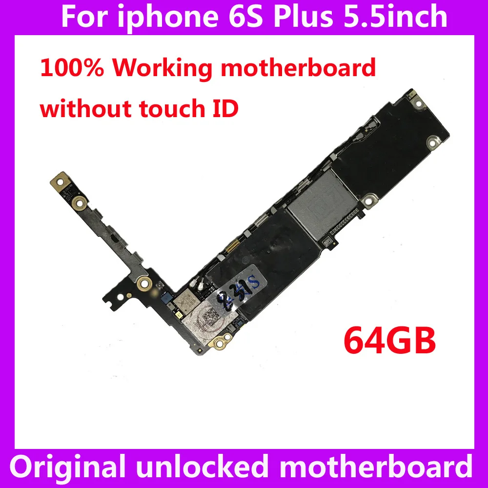 Оригинальная материнская плата на 64 ГБ для iphoone 6S plus без отпечатков пальцев 100%