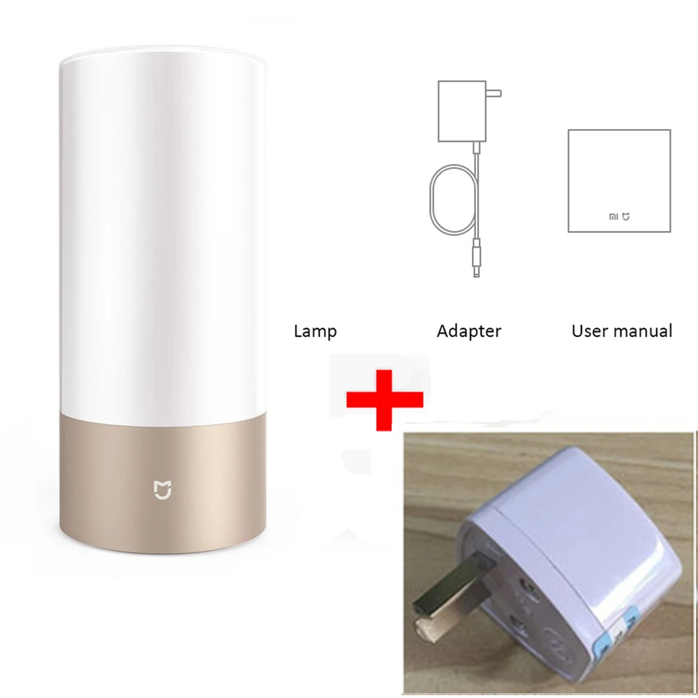 Add AU adpater Xiaomi Mijia умная прикроватная лампа, светильник Bluetooth, WiFi, светодиодный светильник, умный Внутренний Ночной светильник, сенсорное управление, умное управление приложением - Цвет: Add AU adpater