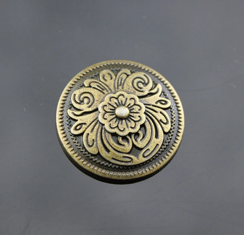 Сплав Выгравированные цветы круглый щит Тигр заклепки с шпилькой для сумки шляпы