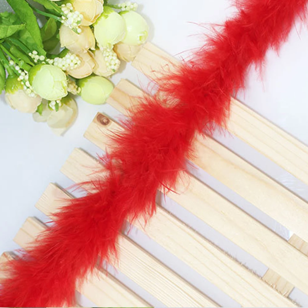 Red 2 м пушистые DIY обрезки ленты мягкие искусственные перо струны платье Вечерние плюшевые украшения - Цвет: Red