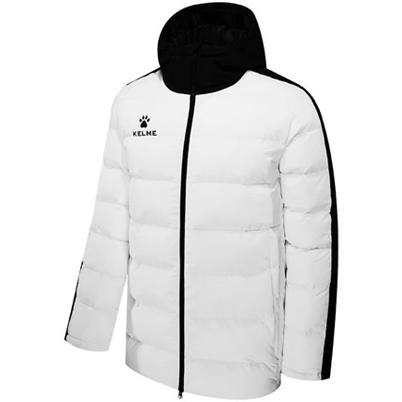 KELME мужская футбольная тренировочная куртка с капюшоном, зимнее теплое пальто, спортивная куртка для тренировок, бега, футбола, 3881405