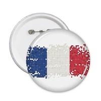 5pcs france simple grid national flag architecture custom landscape illustration pattern round pin badge button