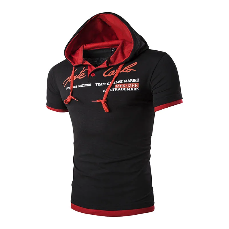 2018 Мужская брендовая футболка для отдыха летняя модная мужская с капюшоном и