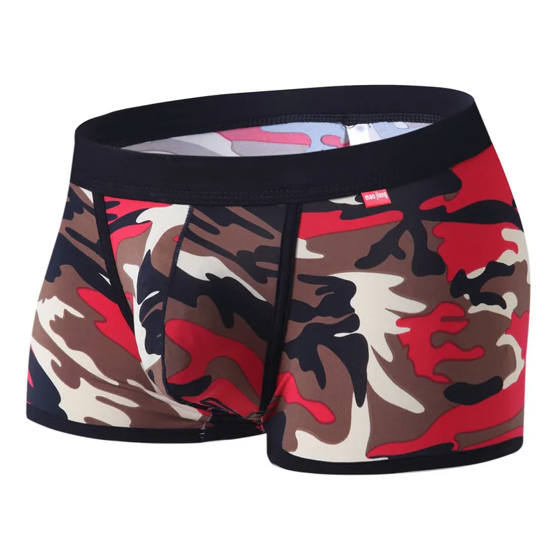 

Men Boxer Shorts Camouflage Printed Underwear Sexy Cotton Men Boxer U-convex Pouch Male Low Waist Boxer Shorts Trunk Homewear