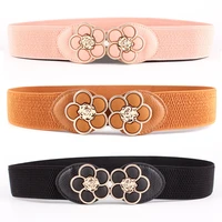kwd designer belts high quality women fashion 2019 ladies flower wide elastic cummerbunds slimming waist belt luxury ceinture