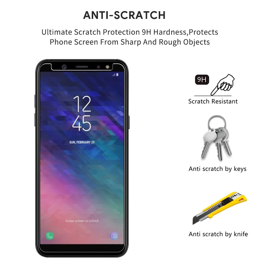 2 шт Защитное стекло для samsung Galaxy A6 plus 2018 Закаленное Защитная пленка экрана Gelaksi Plus