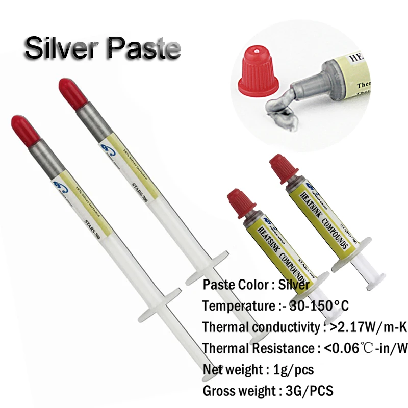 500 шт Серый/Серебряный/шприц тепловой смазки серый процессор чип радиатор паста