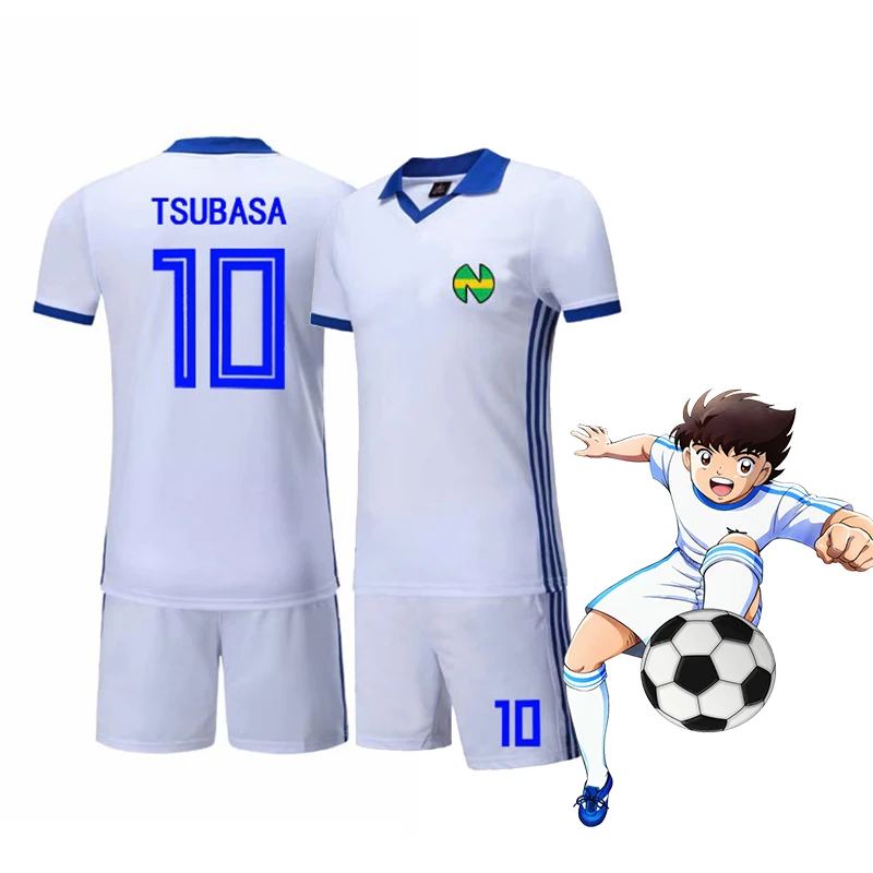 Футбольная форма с именем капитана Tsubasa, спортивный костюм, быстросохнущая ткань для детей и взрослых, костюм для косплея, футболка+ шорты