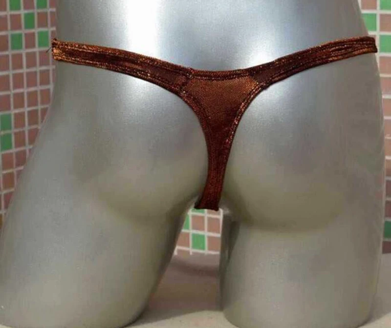 3 цвета блестящие Для мужчин стринги Sexy Т обратно Нижнее Бельё для девочек низкая