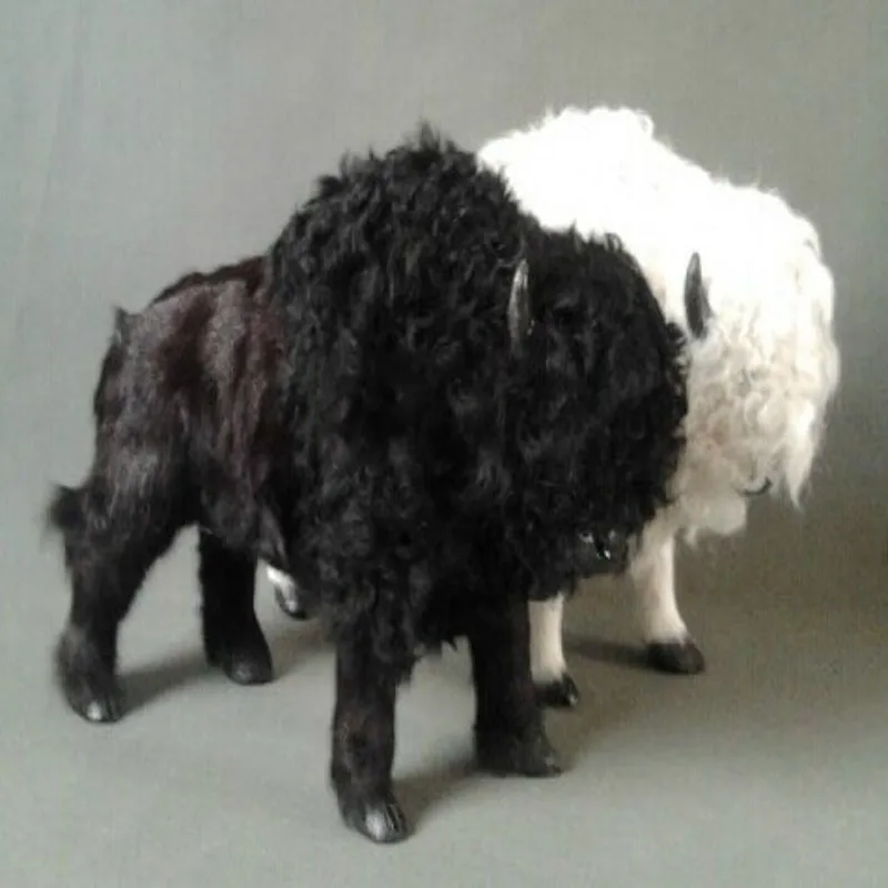a pair of new simulation cow toys lifelike handicraft black and white bison dolls gift about 35x21cm | Игрушки и хобби