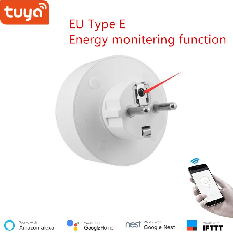 Беспроводная умная розетка Tuya Wi Fi ЕС совместим с Google home и Alexa|Модули для умного